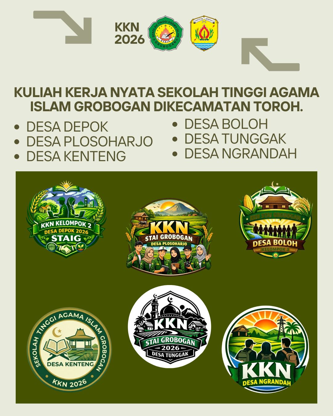Hijau Modern Perkenalan Tim KKN Instagram Post